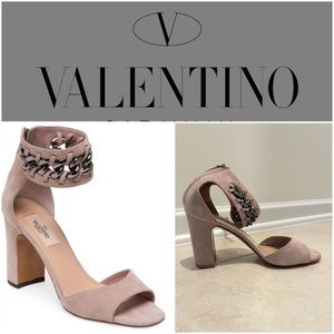 Suede Chain Ankle Strap Sandals